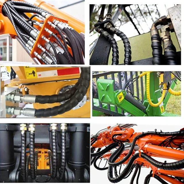 Alt view image 5 of 5 - 2Pcs Spiral Wrap Cable Protector 1.58in +2in OD x 10ft Pre-Cut Lengths Safe Hose Protector to Avoid Wear Extend Life for Hydraulic Pneumatic Hose