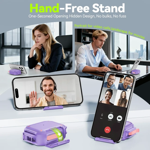 Alt view image 4 of 7 - for AirPods Pro 3 Case IP68 Waterproof with Safety Lock & Phone Stand, Rugged Tough Hard Shell Case for AirPods Pro 3rd Gen 2025 Cover with Cleaner & Keychain for Men Women, Poweful Drop Protection