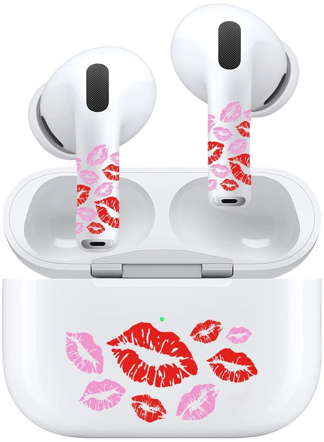 Main image of Pink Lips Sticker for AirPods 5/4/3/2/1 & AirPod Pro/Pro 2/Pro 3, Fashion Decal Skin Accessories for Earbuds and Charging Case, Gift for Women&Girls