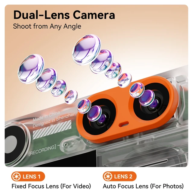 Alt view image 4 of 7 - Vintage Mini Keychain Camera: 2K Dual Lens Digital Camera with 16GB Card,Vintage Keychain Video Camera, 1.97" HD LCD Display, 600mAh Battery Portable Y2K Retro Small Cameras with Elegant Gift Box