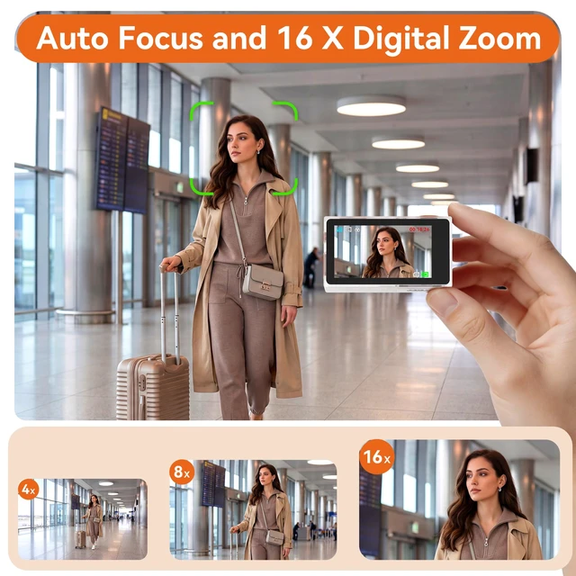 Alt view image 5 of 7 - Vintage Mini Keychain Camera: 2K Dual Lens Digital Camera with 16GB Card,Vintage Keychain Video Camera, 1.97" HD LCD Display, 600mAh Battery Portable Y2K Retro Small Cameras with Elegant Gift Box