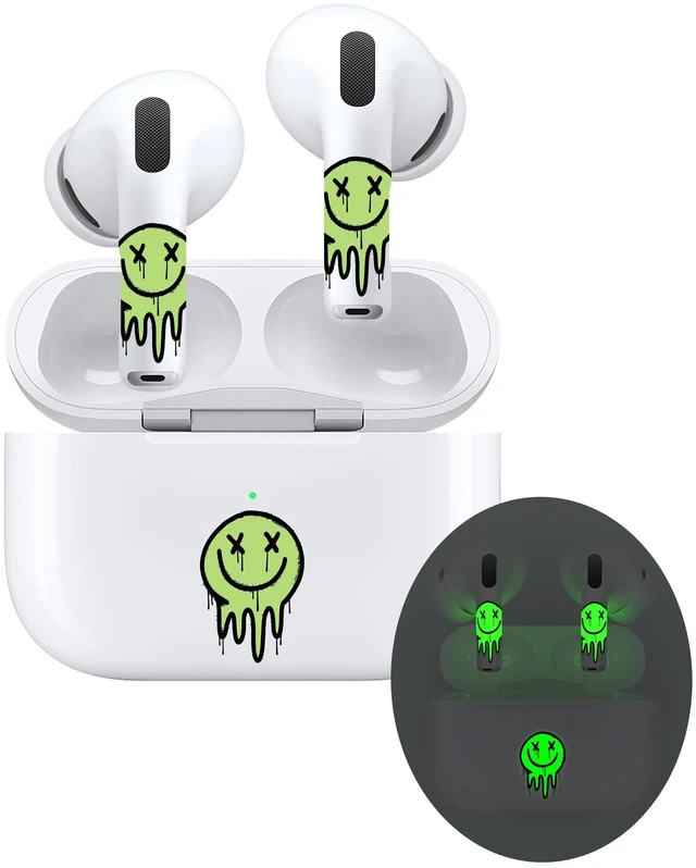 Main image of for Glow in the Dark AirPods Skin Set, Earbud + Charging Case Stickers with Applicator & Spare, Universal Fit for AirPods 5/4/3/2/1 & Pro/Pro 2/Pro 3, Sweat-Resistant, Removable