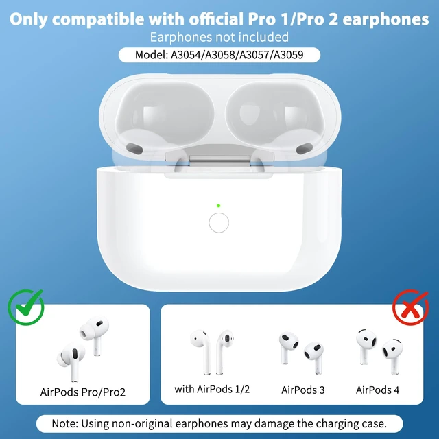 Alt view image 2 of 7 - Wireless Charging Case Replacement Compatible with AirPod Pro 2nd & 1st Generation, AirPod Pro 2 1 Case with Bluetooth Pairing Sync Button,USB-C Charging
