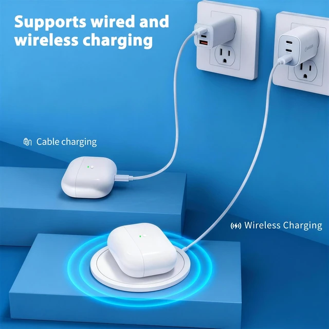 Alt view image 3 of 7 - Wireless Charging Case Replacement Compatible with AirPod Pro 2nd & 1st Generation, AirPod Pro 2 1 Case with Bluetooth Pairing Sync Button,USB-C Charging