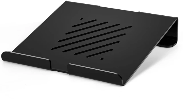 Main image of Slim Acrylic Laptop Stand, Black, 11-17Inch Portable, Ventilated, Desktop Riser for Desk