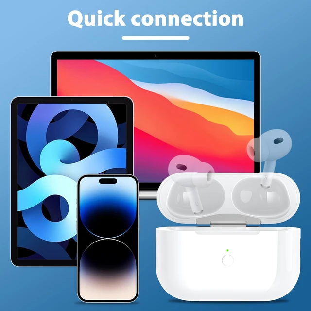 Alt view image 5 of 7 - Wireless Charging Case Replacement Compatible with AirPod Pro 2nd & 1st Generation, AirPod Pro 2 1 Case with Bluetooth Pairing Sync Button,USB-C Charging
