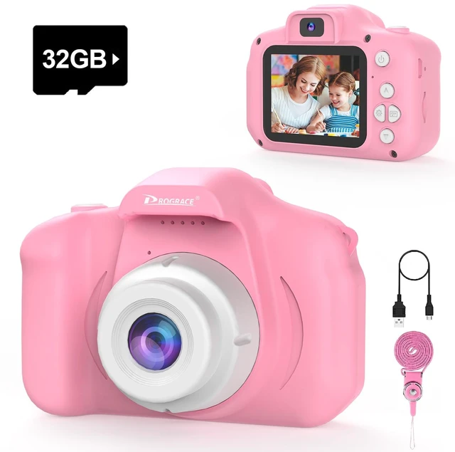 Main image of Kids Camera Toy Birthday Gifts for Girl 3-12, 1080P HD Toddler Selfie Digital Camera Camcorder Video Cameras, 40MP Mini Camera for 3 4 5 6 7 8 9 Year Old Children + 32G SD Card, Pink