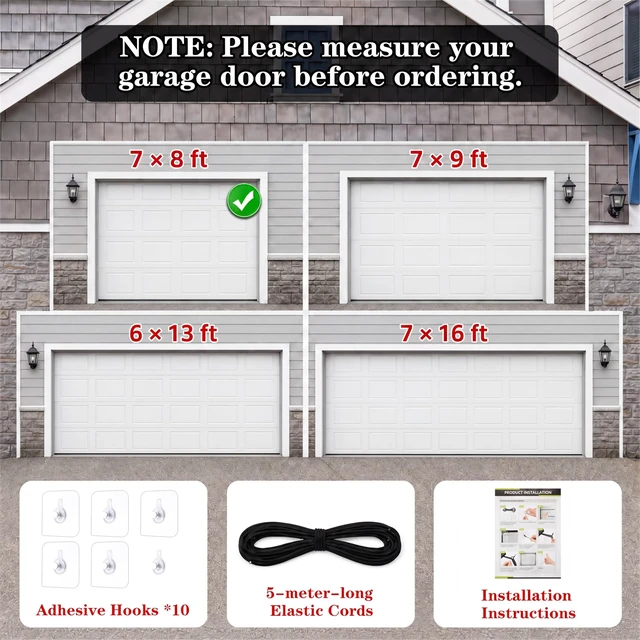 Alt view image 2 of 7 - 7 x 8 ft Halloween Garage Door Cover Ghost, Watching You Garage Decoration, for Single or Double Garage Door, Haunted House Garage, Halloween Horror Decor