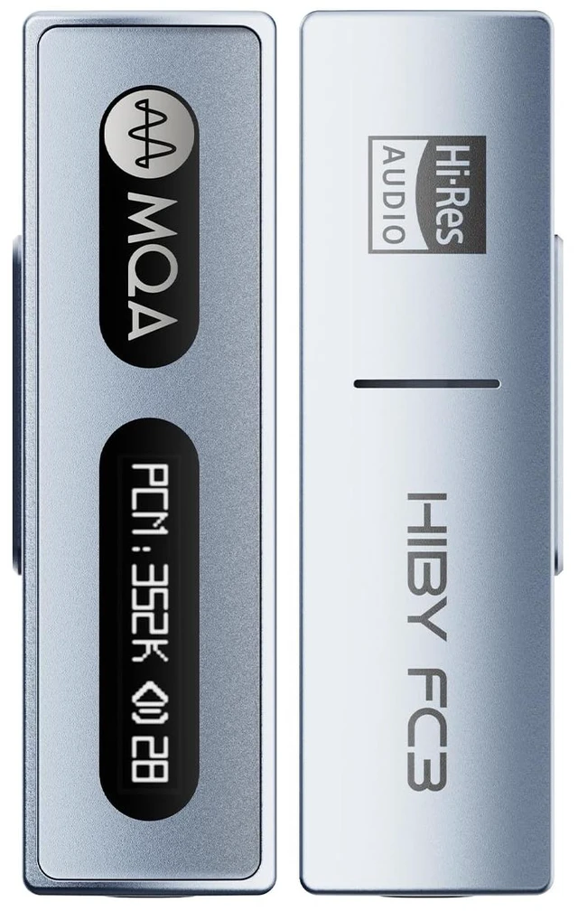 Main image of FC3 USB DAC with Display Hi-Res Audio 112mW Output Power Support PCM DSD MQA dongle for iPhone/MAC/Android/Windows(Blue)