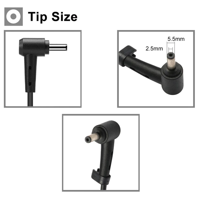 Alt view image 2 of 6 - 90W Adapter Power Cord for Asus Monitor Compatible with Rog Strix PG279Q PG279 PG279QZ XG27UQ PG259QN, TUF Gaming VG27AQ VG32VQR VG35VQ Vivo AiO V230I V230IC