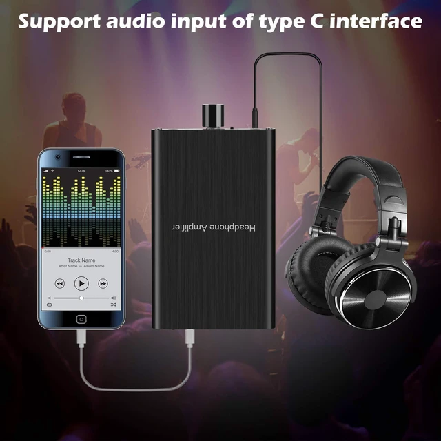 Alt view image 5 of 7 - Headphone Amplifier with Bass Boost, Support 3.5mm AUX and Type-C 16-600 Headphone -3.5mm Stereo Audio Out, GAIN, Bass for Mac, Phones, iPad, MP3, MP4 and Computers,Xbox one,PS4,PS5 Controller