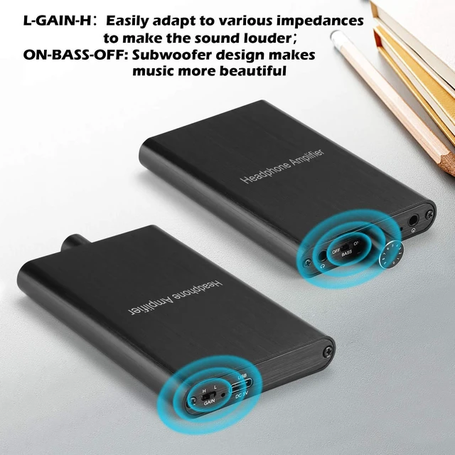 Alt view image 6 of 7 - Headphone Amplifier with Bass Boost, Support 3.5mm AUX and Type-C 16-600 Headphone -3.5mm Stereo Audio Out, GAIN, Bass for Mac, Phones, iPad, MP3, MP4 and Computers,Xbox one,PS4,PS5 Controller