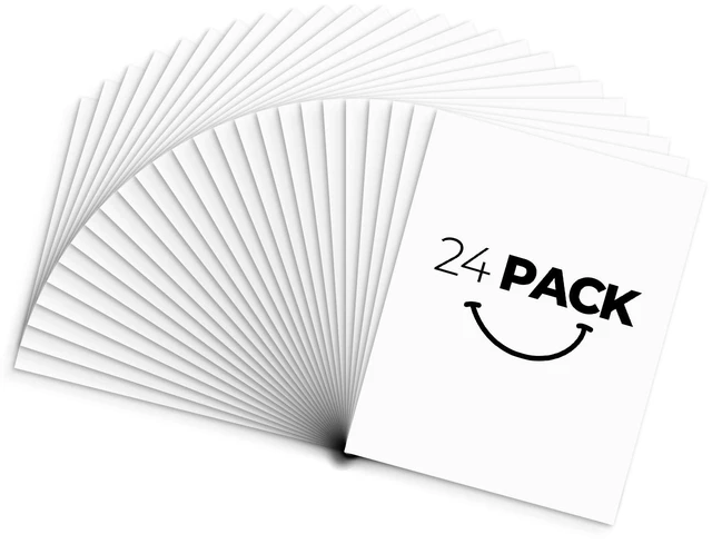 Main image of Uncut Mat Board, 24 Pack 11x14 White Matboard for Framing 4-Ply Thick Cardboard Backing for Art Prints, Photos, Pictures, Artworks