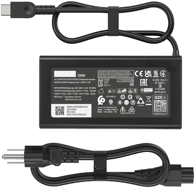 Main image of 100W USB-C Laptop Charger Compatible with Lenovo Yoga 9 9i 7 7i Slim 7Pro ThinkBook 16 15 IdeaPad 5 Pro 16 ADL100YLC3A ADL100YDC3A SA11D52396 GX21J75543 5A11J62105 Type C Power Adapter