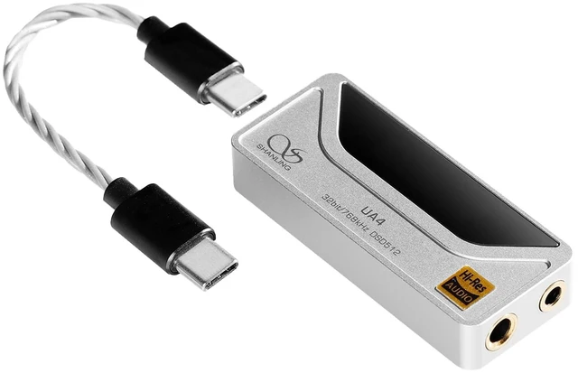 Main image of UA4 Headphone Amplifier, Portable USB DAC AMP, Support MQA 16X, 768kHz DSD512, High Driving Power for Android/iOS/Mac/Windows, Dongle Volume Control, 3.5/4.4mm up to 237mW@32 Output (Silver)