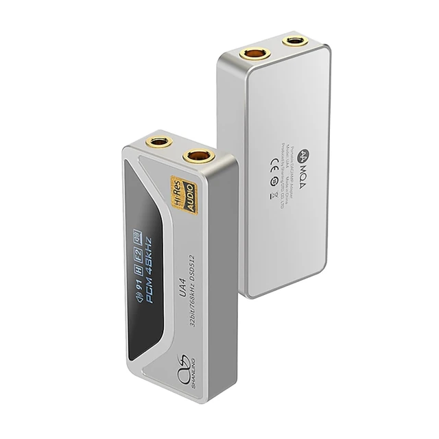 Alt view image 7 of 7 - UA4 Headphone Amplifier, Portable USB DAC AMP, Support MQA 16X, 768kHz DSD512, High Driving Power for Android/iOS/Mac/Windows, Dongle Volume Control, 3.5/4.4mm up to 237mW@32 Output (Silver)