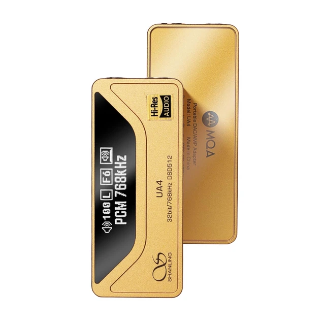 Alt view image 7 of 7 - UA4 Headphone Amplifier,Portable USB DAC AMP,Support MQA 16X,768kHz DSD512,dongle Volume Control,3.5/4.4mm up to 237mW@32 Output,High Driving Power for Android/iOS/Mac/Windows(Golden)