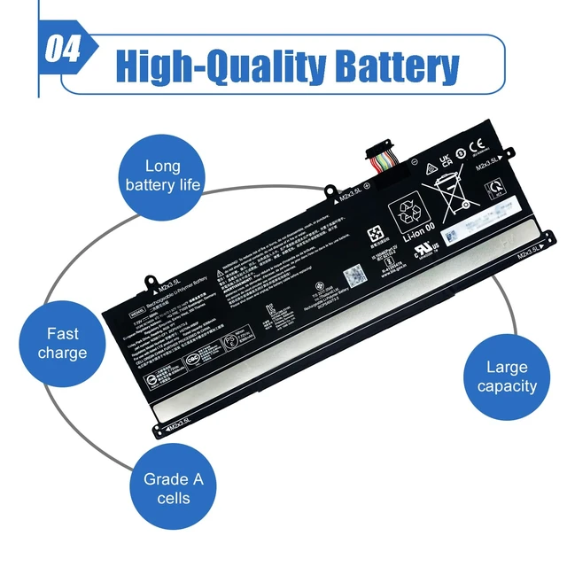 Alt view image 5 of 6 - 68Wh WE04XL Laptop Battery Replace for HP Envy X360 16-AC 16-AD 2-in-1 Pavilion Plus 16-AB 16T-AB Pavilion Plus 14-ey 14-ew X360 Spectre 14-EU Series HSTNN-WB0F N39817-CE1 N39817-CF1 7.72V