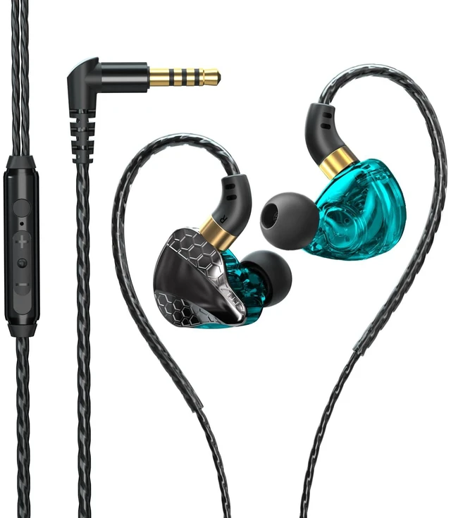 Main image of 3.5mm Fixed Cable IEM, HiFi Wired Earbuds with Mic, Gaming Earbuds,Blue in-Ear Monitor, Graphene DiaphragmRich Bass, Warm Midrange, Crisp Treble, for Music Lovers and Gamers
