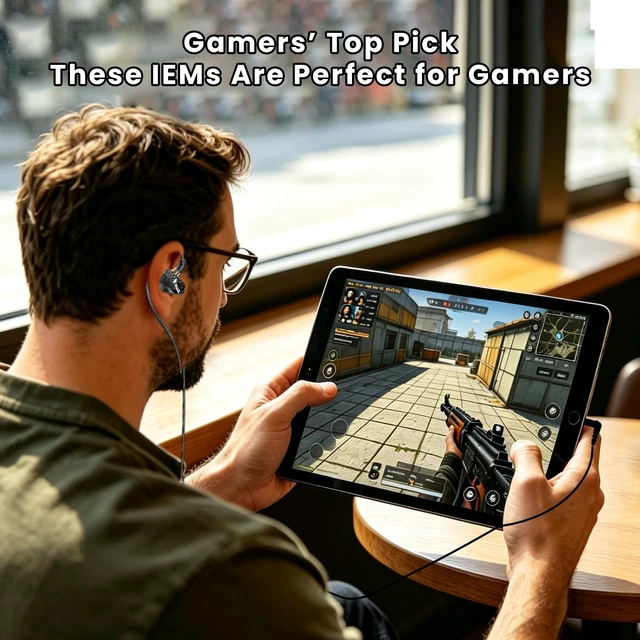 Alt view image 7 of 7 - 3.5mm Fixed Cable IEM, HiFi Wired Earbuds with Mic, Gaming Earbuds,Black in-Ear Monitor, Graphene DiaphragmRich Bass, Warm Midrange, Crisp Treble, for Music Lovers and Gamers