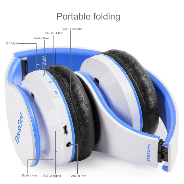 Alt view image 2 of 7 - Kids Headphones Bluetooth Wireless for Kids Limited 95dB 60-Hours W/Blue Children's Bluetooth headphones, perfect and comfortable