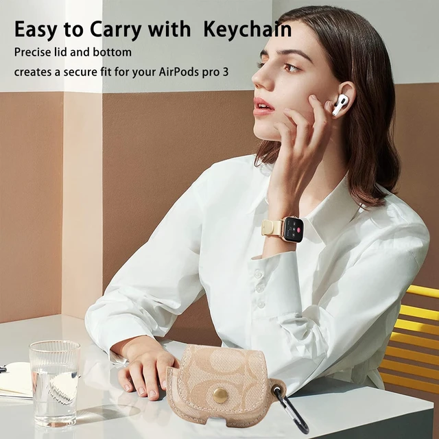 Alt view image 5 of 6 - for AirPods Pro 3 Case 2025, Compatible with AirPods Pro 3rd Generation Case, Full Body Shockproof Protective Cover for Women Men with Keychain, Khaki