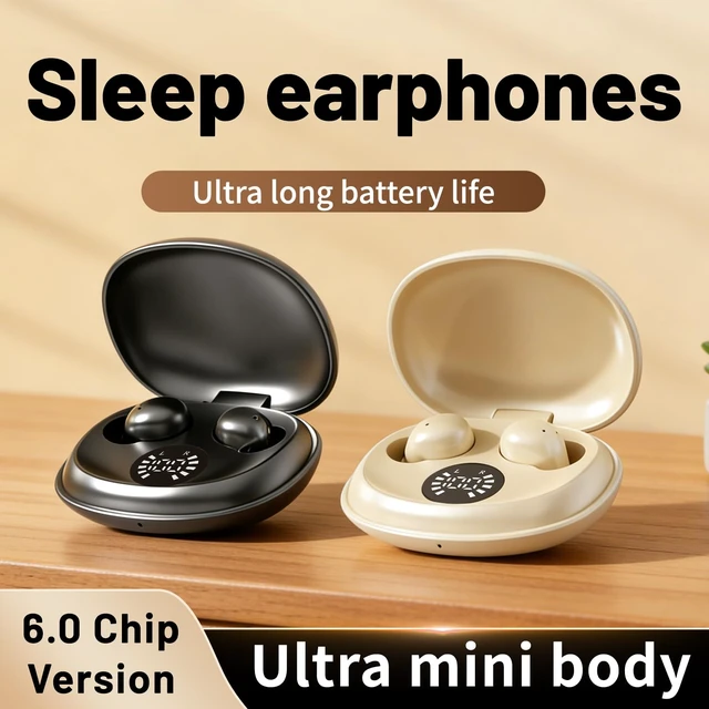 Alt view image 7 of 7 - Wireless Sleep Earbuds Bluetooth 6.0,Mini Invisible Sleep Earbuds for Side Sleepers,LED Display Portable Case Small Earphones for Sleep Work Sports(Black)