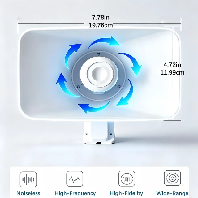 Alt view image 3 of 7 - 30W Alarm Siren,Dual Tone Outdoor Self Contained Electric Security Ring Siren with Bracket6-12V DC 130DB for Car Home Doorbell Security Protection System