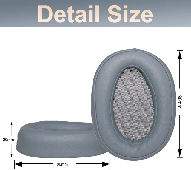 Alt view image 3 of 7 - WH-H900N Ear Pads Replacement Earpads Ear Cushion Compatible with Sony MDR-100ABN WH-H900N Headphones (Moonlight Blue)