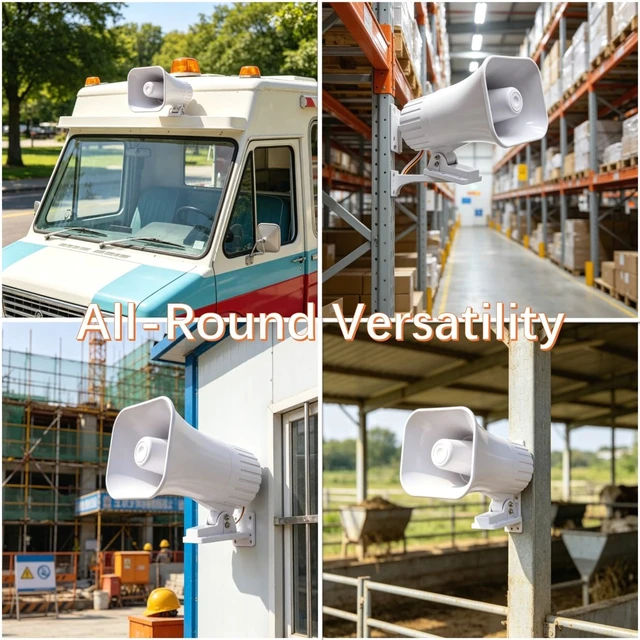 Alt view image 7 of 7 - 30W Alarm Siren,Dual Tone Outdoor Self Contained Electric Security Ring Siren with Bracket6-12V DC 130DB for Car Home Doorbell Security Protection System