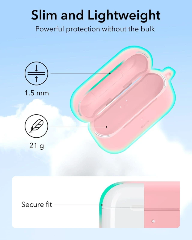 Alt view image 6 of 7 - for Airpods Pro 2 Case (HaloLock), Compatible with MagSafe, Pink Compatible with AirPods Pro 2nd/1st Gen Case(2023/2022/2019), Magnetic Lid, Full Drop Protection