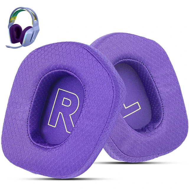 Main image of Replacement Fabric Ear Pads for the Logitech G733 Gaming Headset, Also Compatible with the Logitech G335/G535 Wireless headsets. Features a Thickened Design for Enhanced Comfort (Purple)