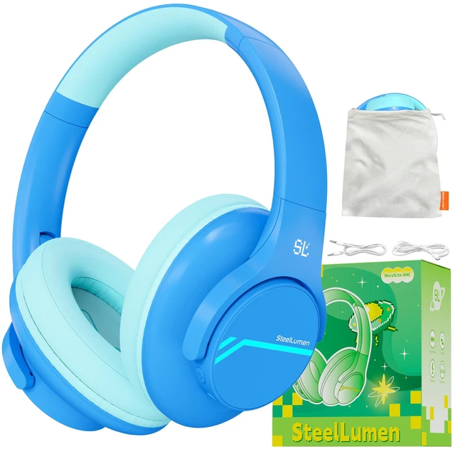 Main image of Active Noise Cancelling Headphones for Kids, ANC Safe Volume Bluetooth 5.3, USB C Fast Charging, Kids Wireless Headphones, 75/85/94dB Volume, with Mic AUX Cord for iPad Airplane