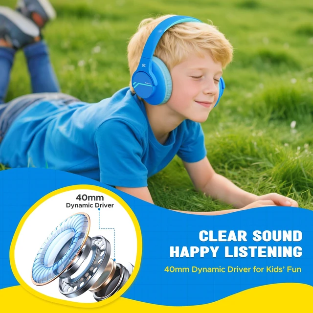Alt view image 3 of 7 - Active Noise Cancelling Headphones for Kids, ANC Safe Volume Bluetooth 5.3, USB C Fast Charging, Kids Wireless Headphones, 75/85/94dB Volume, with Mic AUX Cord for iPad Airplane