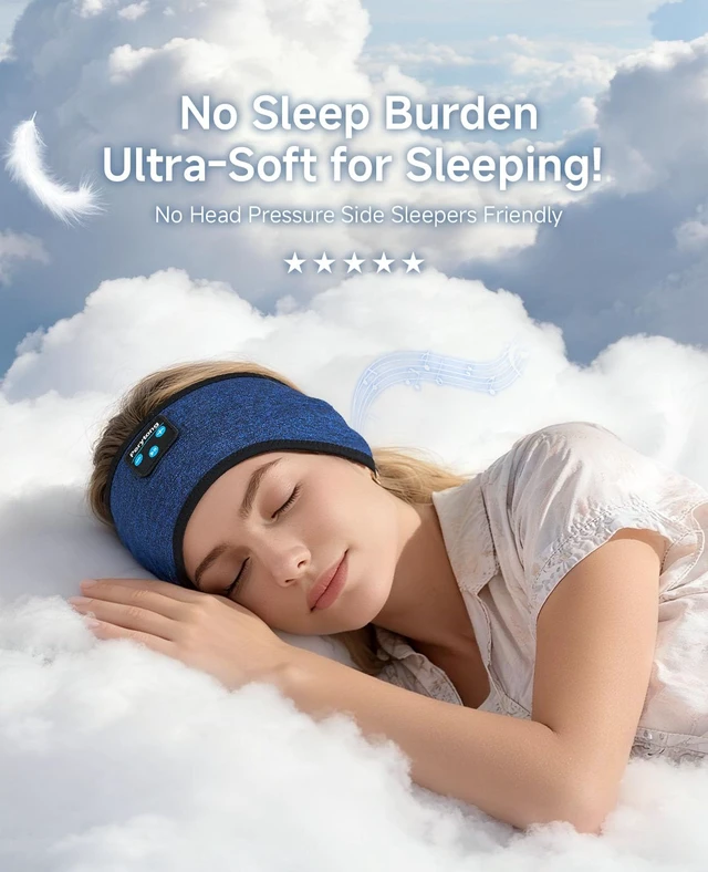Alt view image 2 of 7 - Sleep Headphones Bluetooth 5.4 Headband, Wireless Headphones Earbuds Earphones Sweatproof for Women Men Sports Workout Running Jogging Yoga Cool Gadgets Christmas Unique Gifts