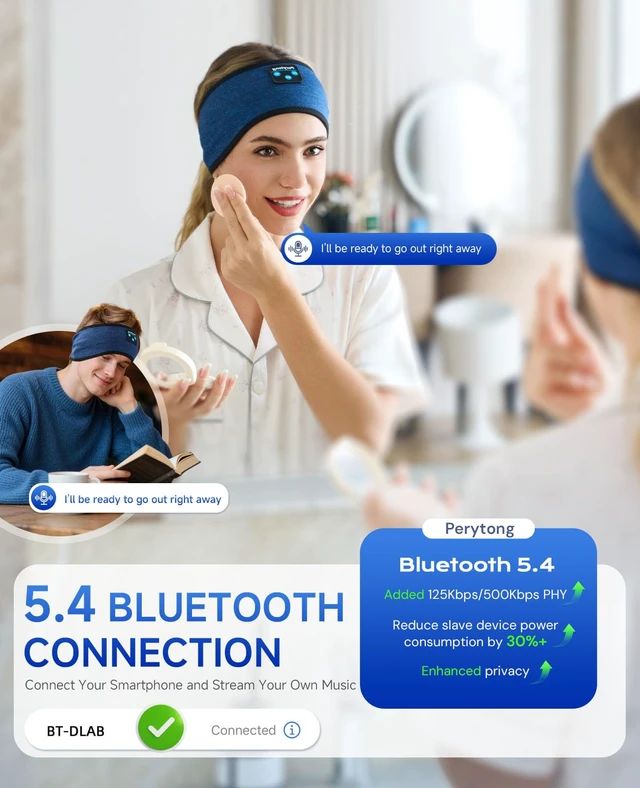 Alt view image 4 of 7 - Sleep Headphones Bluetooth 5.4 Headband, Wireless Headphones Earbuds Earphones Sweatproof for Women Men Sports Workout Running Jogging Yoga Cool Gadgets Christmas Unique Gifts