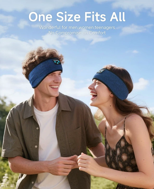 Alt view image 6 of 7 - Sleep Headphones Bluetooth 5.4 Headband, Wireless Headphones Earbuds Earphones Sweatproof for Women Men Sports Workout Running Jogging Yoga Cool Gadgets Christmas Unique Gifts