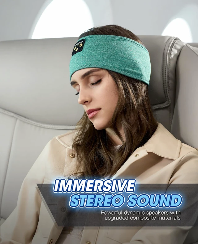 Alt view image 3 of 7 - Sleep Headphones Wireless, Bluetooth Headband Sports Sleeping Headphones Sleep Mask Earbuds Breathable Music Headband with Bluetooth 5.4, Perfect for Side Sleepers Sleeping Travel Workout Running