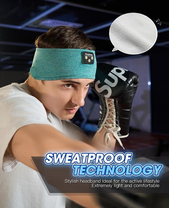 Alt view image 6 of 7 - Sleep Headphones Wireless, Bluetooth Headband Sports Sleeping Headphones Sleep Mask Earbuds Breathable Music Headband with Bluetooth 5.4, Perfect for Side Sleepers Sleeping Travel Workout Running