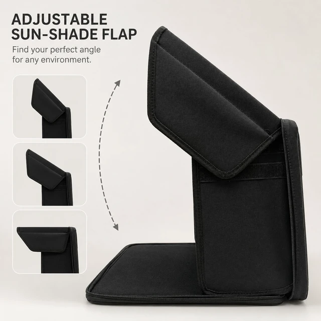 Alt view image 5 of 7 - Anti-Glare Laptop Sun Shade for 14-Inch Notebook, Foldable Screen Hood for Outdoor Work
