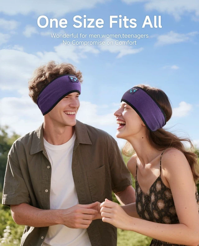 Alt view image 6 of 7 - Sleep Headphones Bluetooth Headband Earphones, Wireless Sleeping Headphones Headband for Sleeping, Sports, Gifts, Workout, Jogging, Yoga, Insomnia, Air Travel, Meditation
