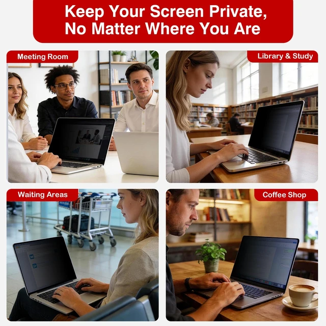 Alt view image 6 of 7 - Magnetic Privacy Filter for MacBook Air 13 & Pro 13 Inch Removable Privacy Filter Shield, Fits MacBook Air 13 M1 & Pro 13 M1/M2 2018-2022