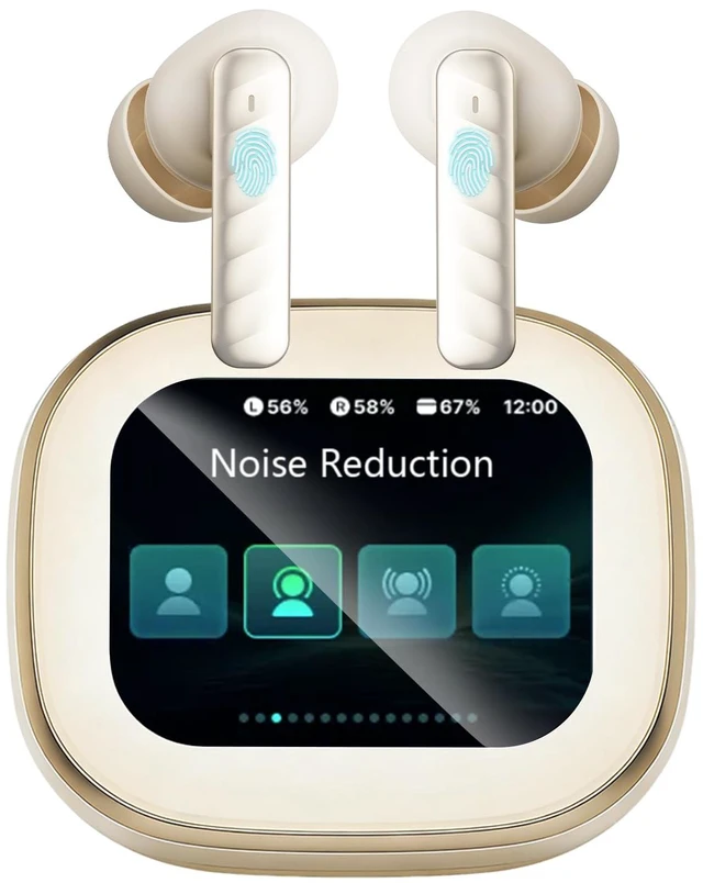 Main image of Wireless Earbuds with Smart Touch Screen Bluetooth in-Ear Headphones ANC Noise Cancelling Clear Calls 60H Playtime IPX5 Waterproof Earbuds for Sports Gym Work Travel