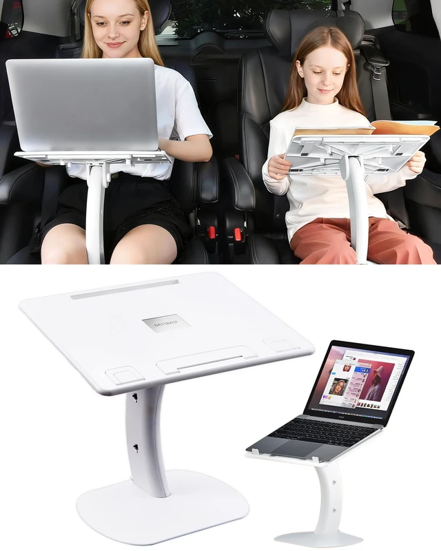 Main image of Car Desk for Laptop Tablet iPad Book for Driver Passenger Seat Detachable Angle Adjustable Car Seat Tray Table, Portable Laptop Stand for Car Vehicle Camping Travel, Easy Operation