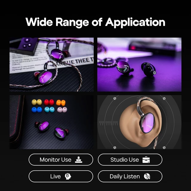 Alt view image 5 of 7 - 7Hz x Crinacle Salnotes Dioko 14.6mm Planar Diaphragm Driver IEMs with CNC Aviation-Grade Aluminum Case, Detachable 4-Core Litz OCC Copper Cable for Audiophile Musician Studio