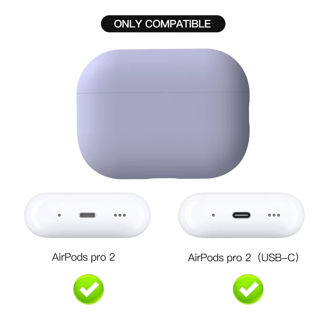 Alt view image 2 of 6 - Liquid Silicone Case for AirPods Pro 2, Triple Layer Hybrid Protective Hard Case Shockproof Cover Compatible with AirPods Pro 2nd Generation (Purple)