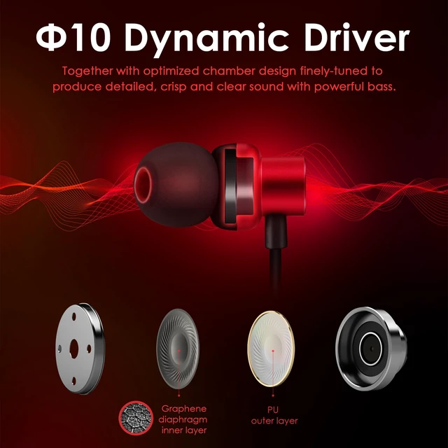 Alt view image 3 of 7 - USB Type C Headphones in Ear Earbuds, Red Mic and Volume Control, Compatible for Galaxy S25/S24/S23/Galaxy Note 10, iPhone 17/16/15