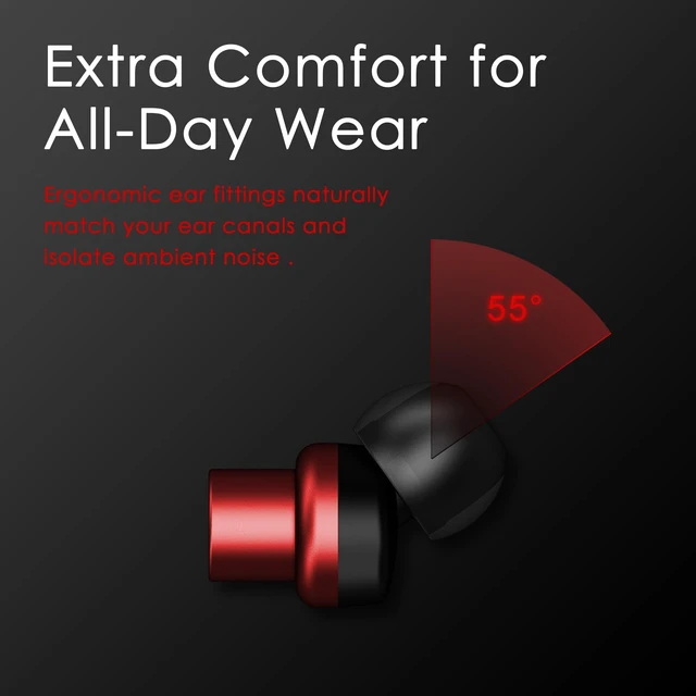 Alt view image 4 of 7 - USB Type C Headphones in Ear Earbuds, Red Mic and Volume Control, Compatible for Galaxy S25/S24/S23/Galaxy Note 10, iPhone 17/16/15