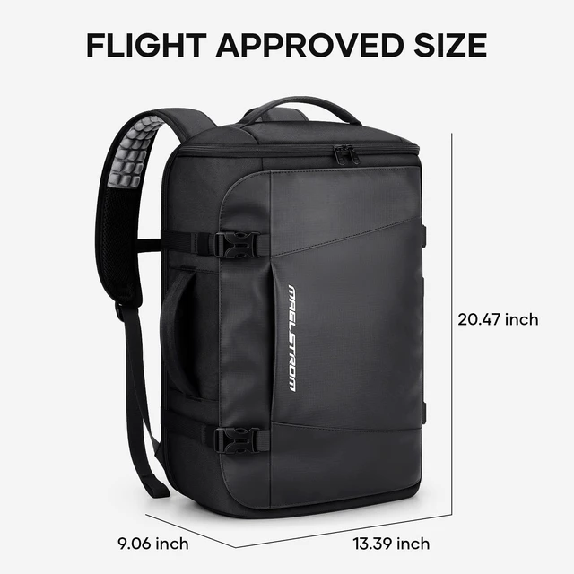 Alt view image 7 of 7 - 40L Travel Backpack, TSA Carry On Laptop Backpack for Men Women Flight Approved, Large Capacity with 180° Opening, Water-resistant, Luggage Belt, Fits 15.6-17.3" for Business/Work/Trips