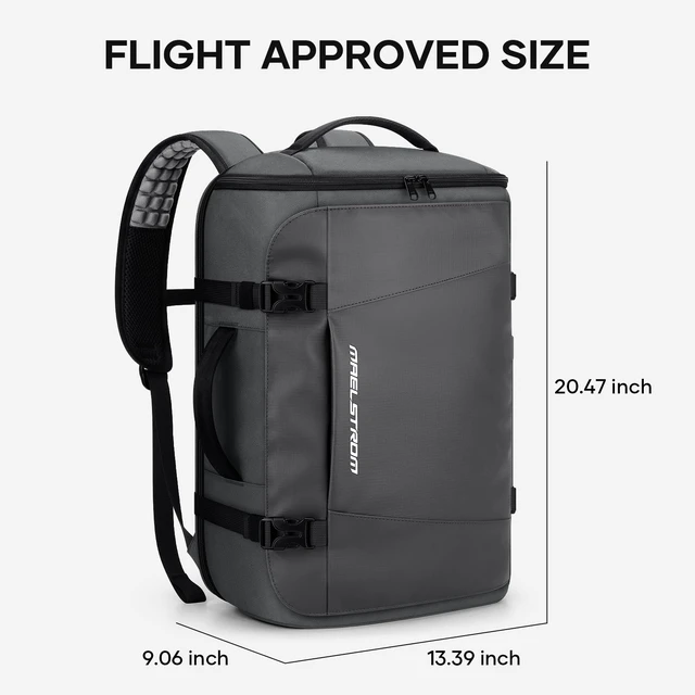 Alt view image 7 of 7 - 40L Travel Backpack, TSA Carry On Laptop Backpack for Men Women Flight Approved, Large Capacity with 180° Opening, Water-resistant, Luggage Belt, Fits 15.6-17.3" for Business/Work/Trips